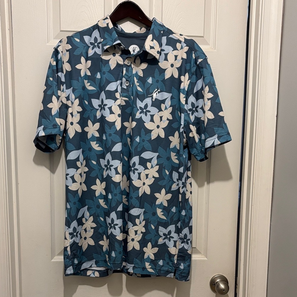 Toes on the nose Floral Blue and Cream Men's Shirt